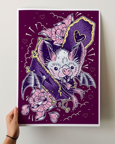 Bat Coffin Print - Ella Mobbs