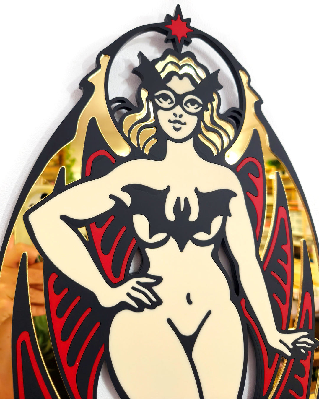 Bat Girl Wall Hanging (Black Lines)