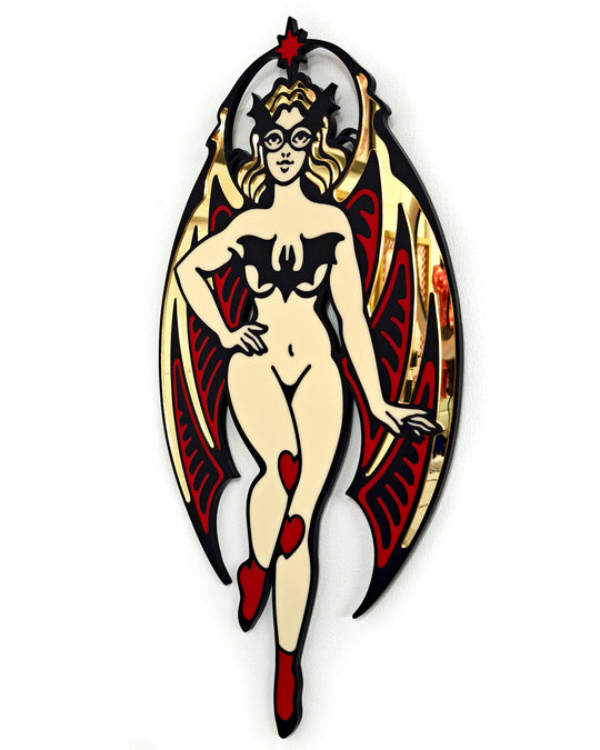 Bat Girl Wall Hanging (Black Lines)