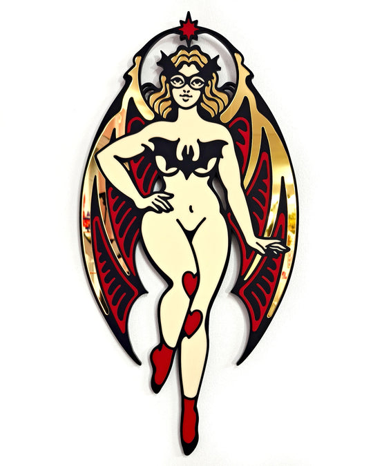 Bat Girl Wall Hanging (Black Lines)