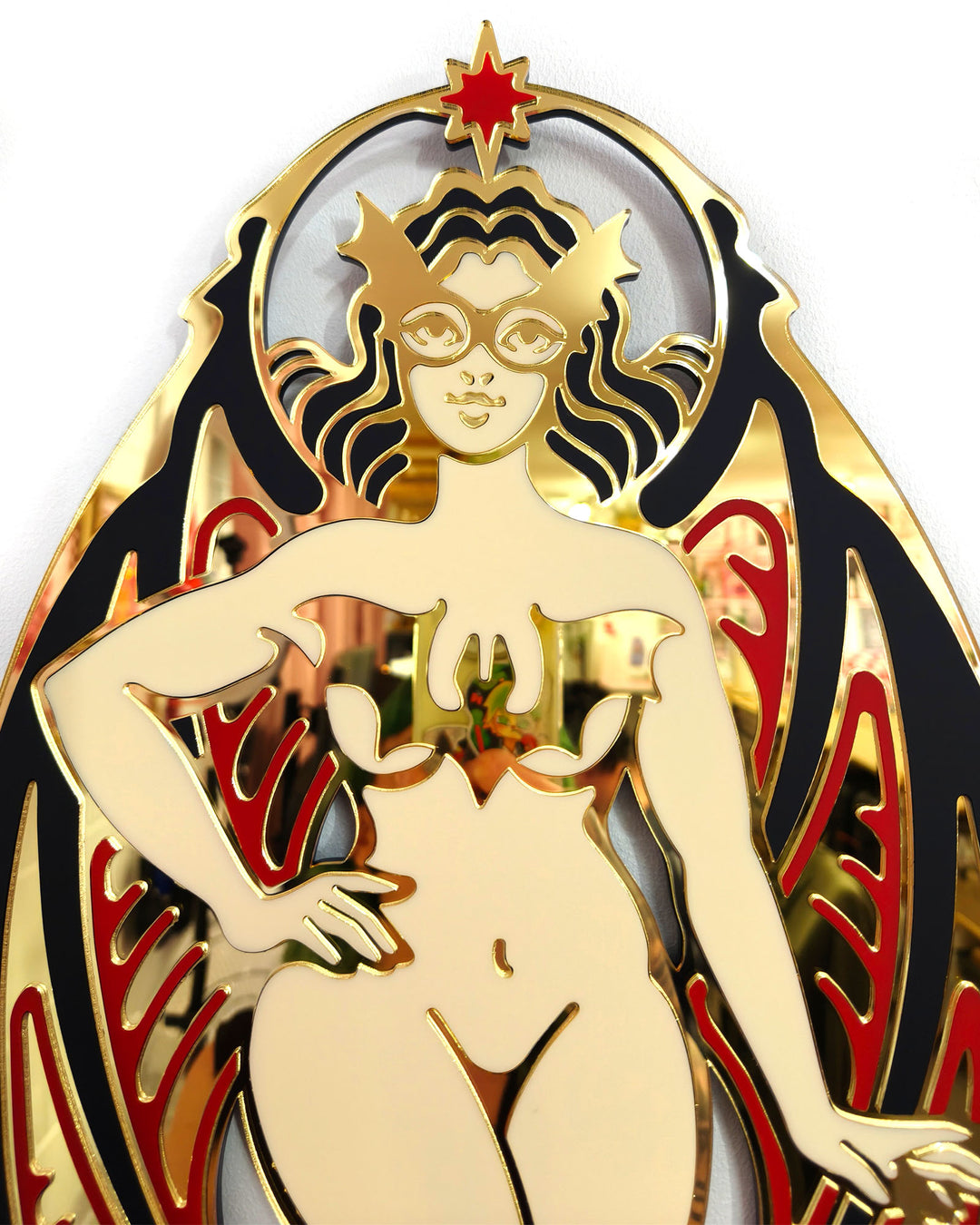 Bat Girl Wall Hanging (Gold Lines)