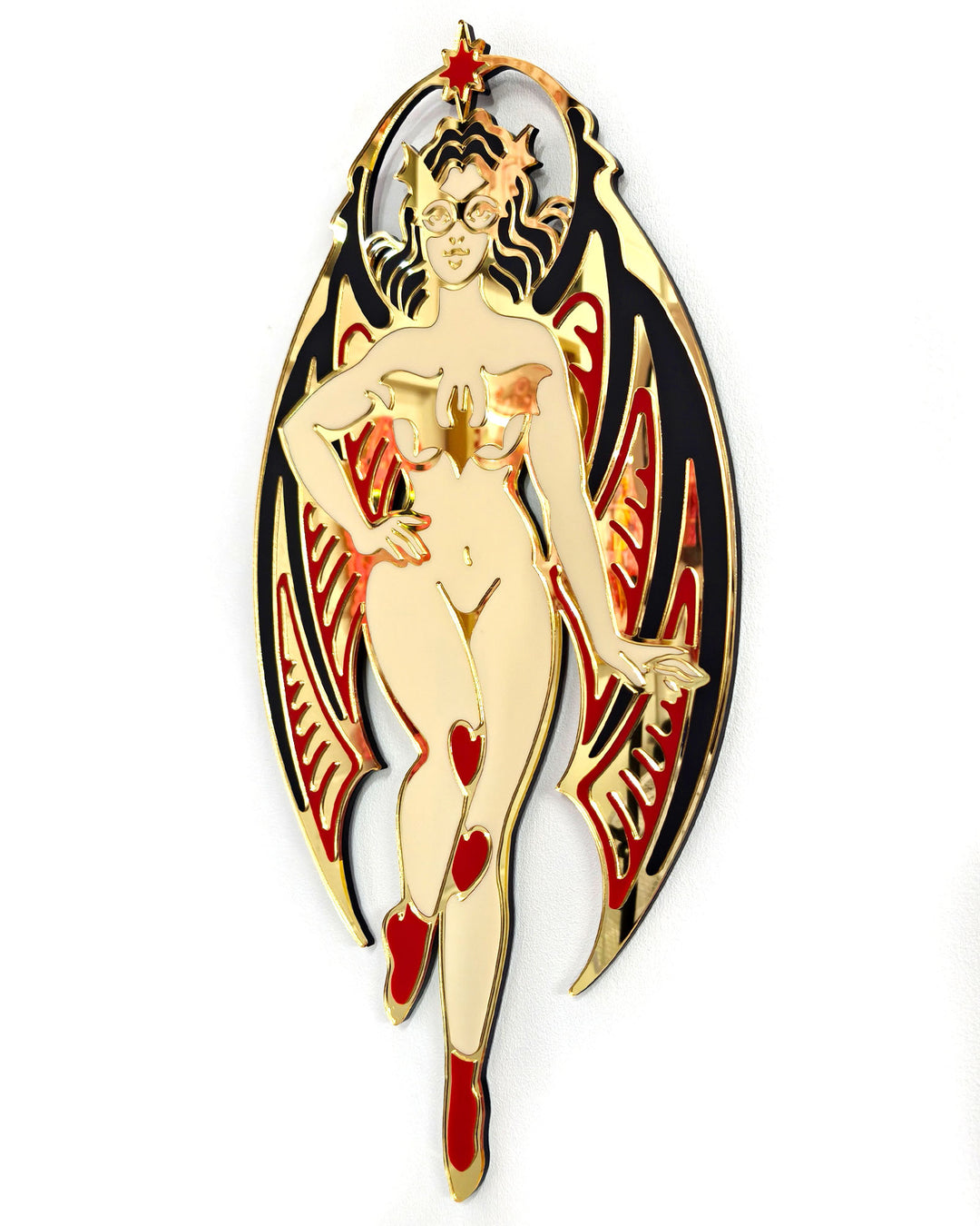 Bat Girl Wall Hanging (Gold Lines)