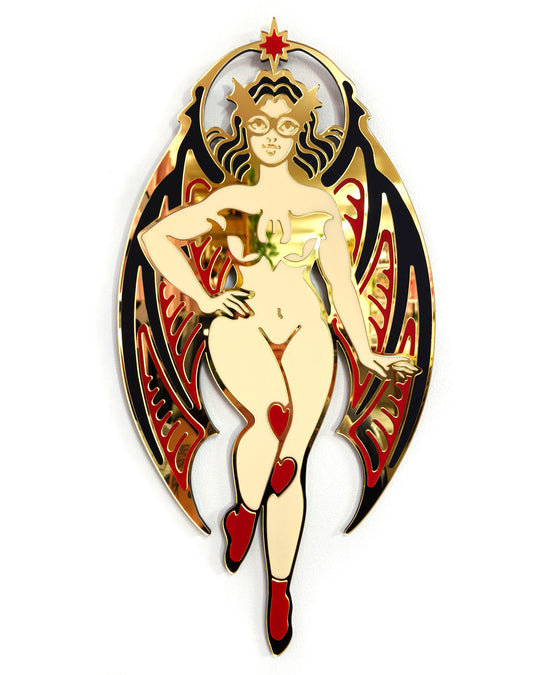 Bat Girl Wall Hanging (Gold Lines)