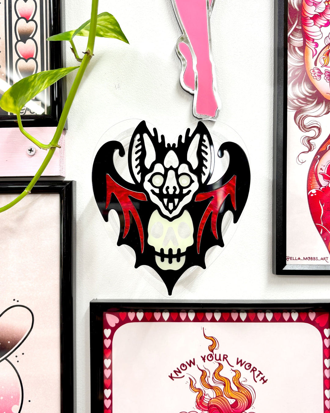 Bat Heart Vase (Black) - Ella Mobbs