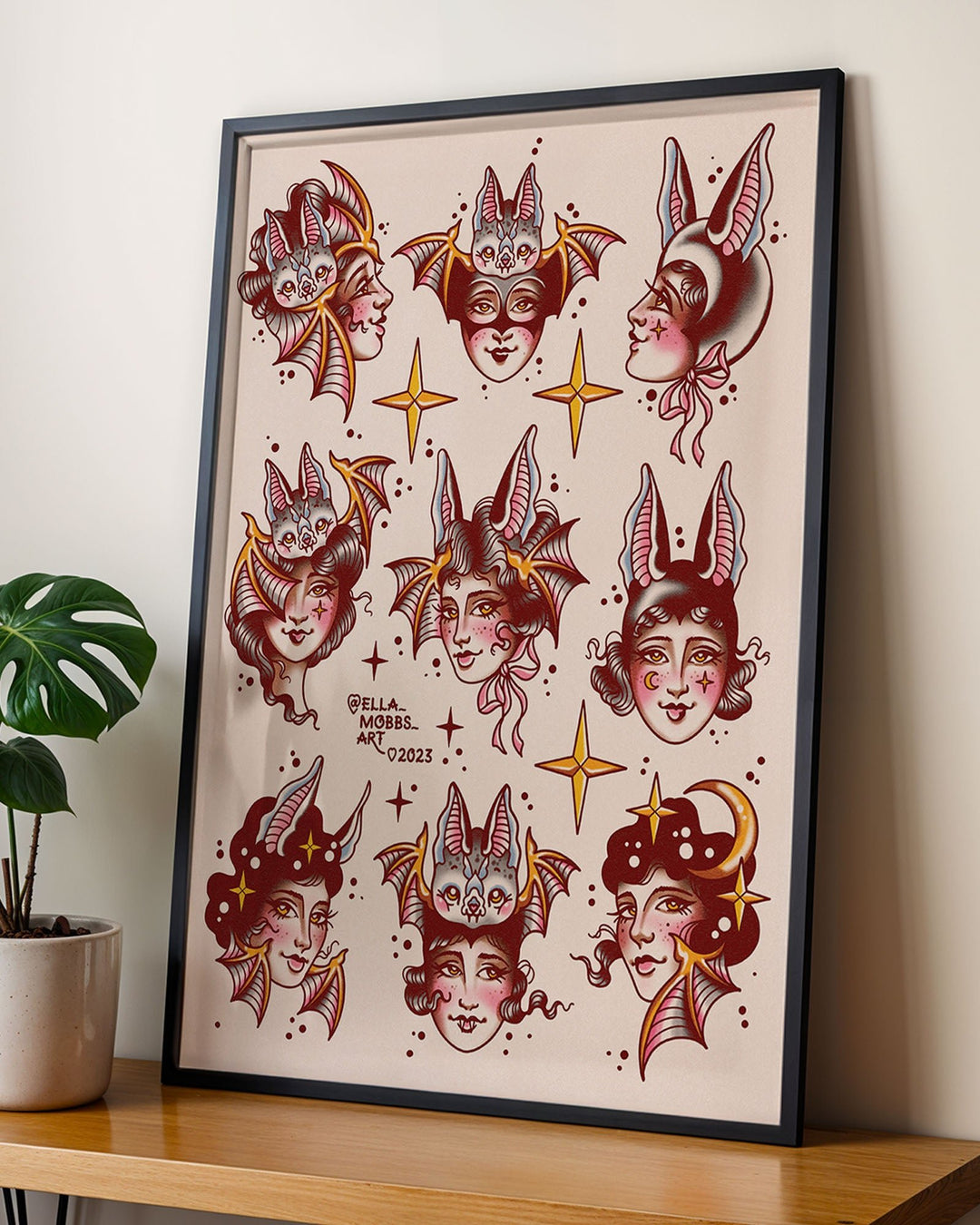 Bat Ladies Print - Ella Mobbs