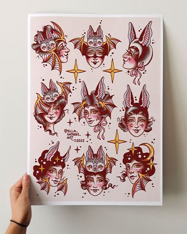 Bat Ladies Print - Ella Mobbs