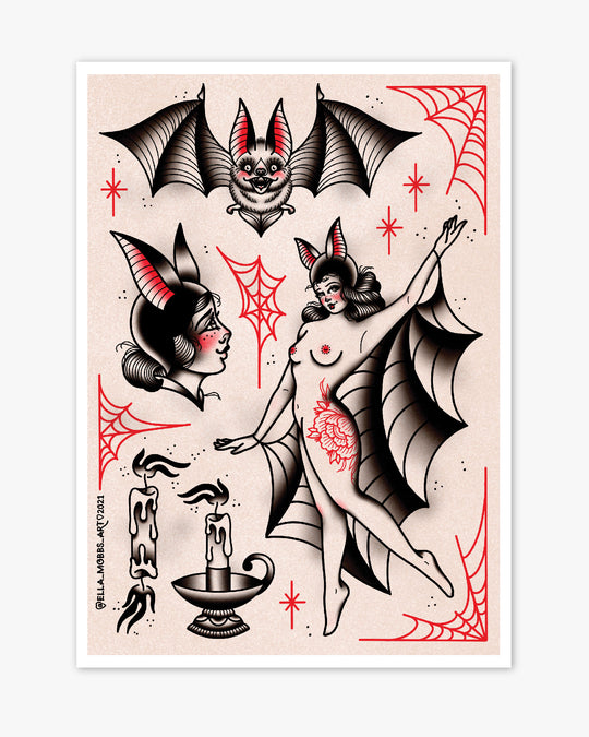 Bat Lady Flash Print