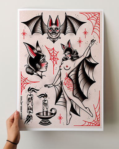 Bat Lady Flash Print