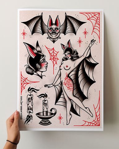 Bat Lady Flash Print - Ella Mobbs