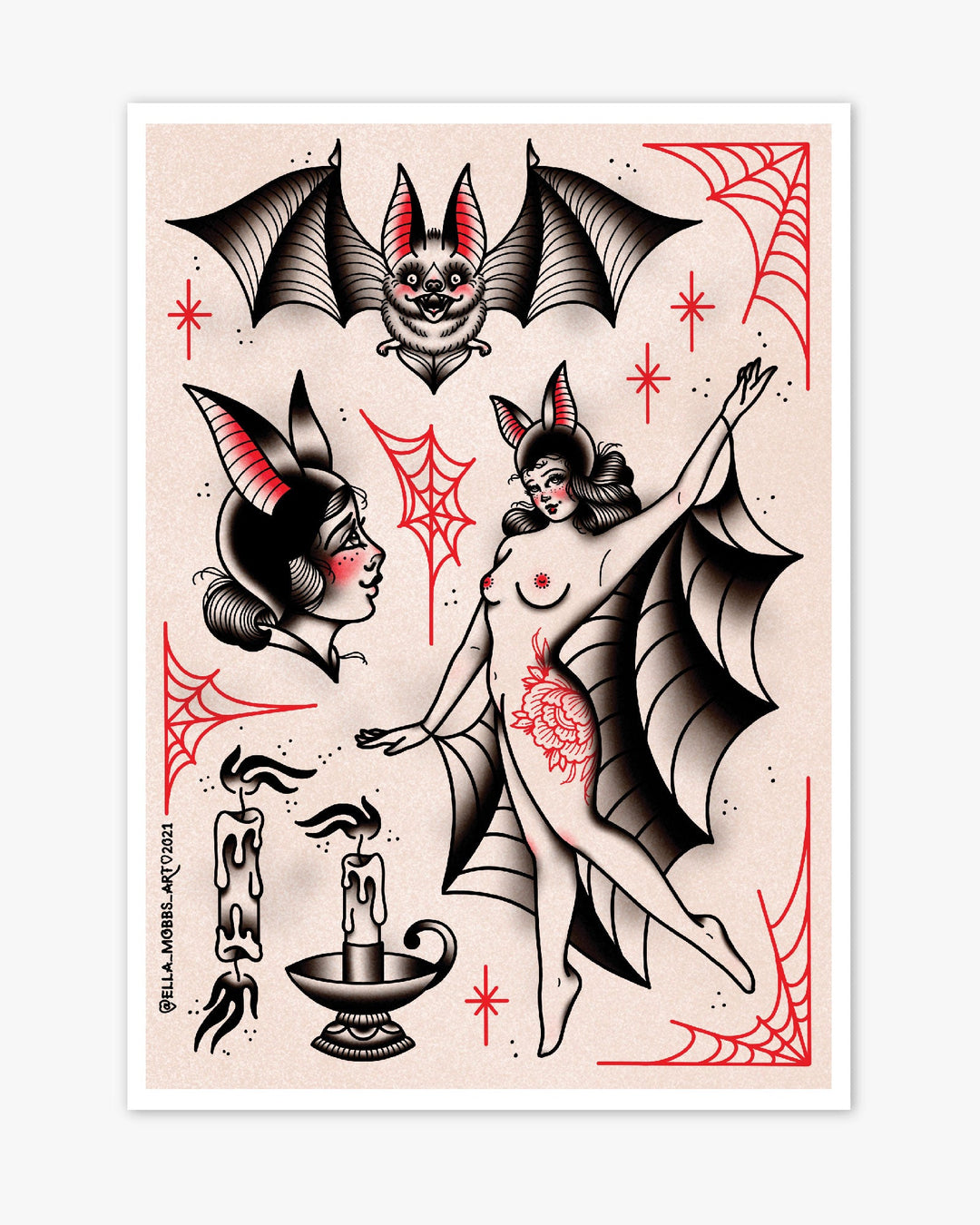 Bat Lady Flash Print - Ella Mobbs