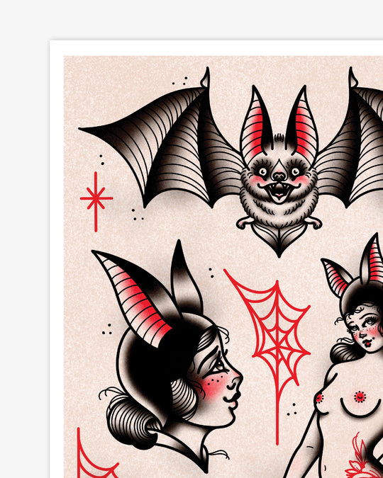 Bat Lady Flash Print - Ella Mobbs