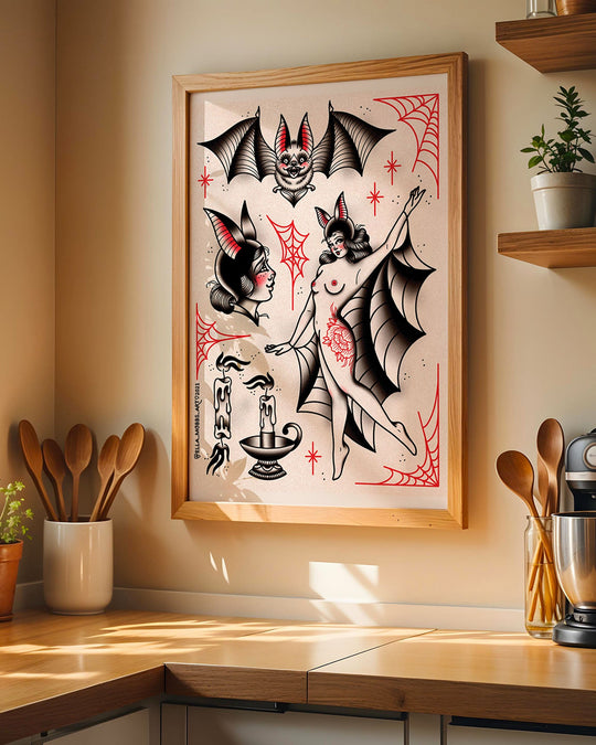 Bat Lady Flash Print - Ella Mobbs