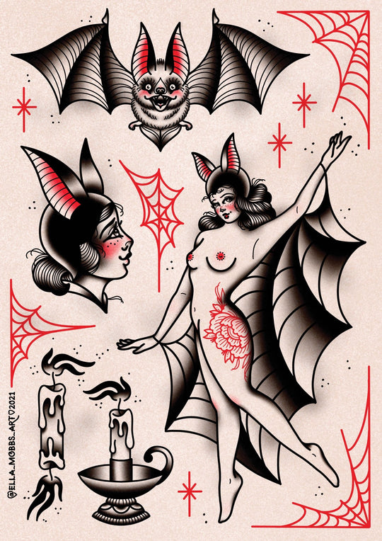 Bat Lady Flash Print - EllaMobbs