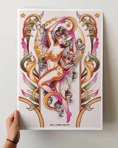 Bat Lady Print - Ella Mobbs