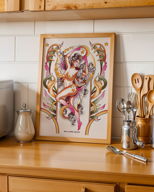 Bat Lady Print - Ella Mobbs