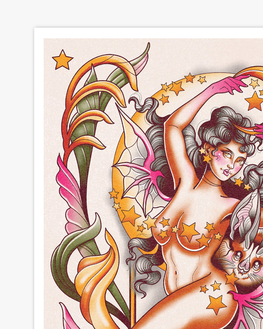 Bat Lady Print - Ella Mobbs