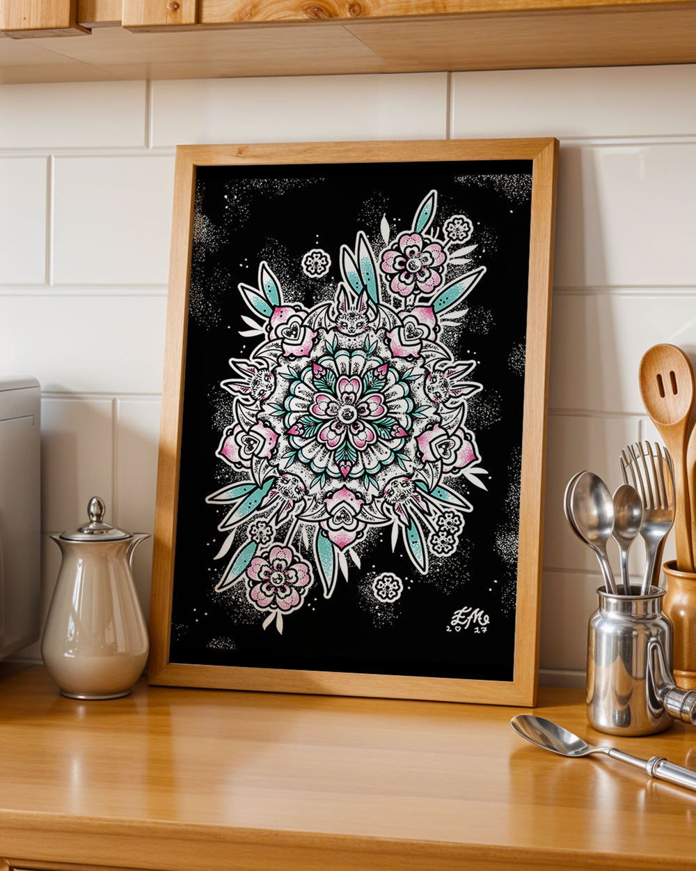 Bat Mandala Print