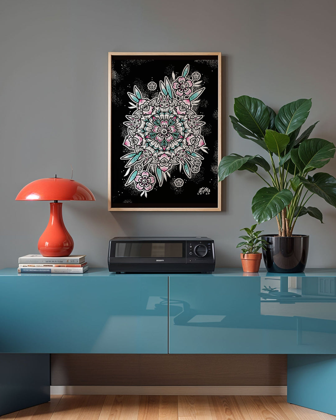 Bat Mandala Print - Ella Mobbs