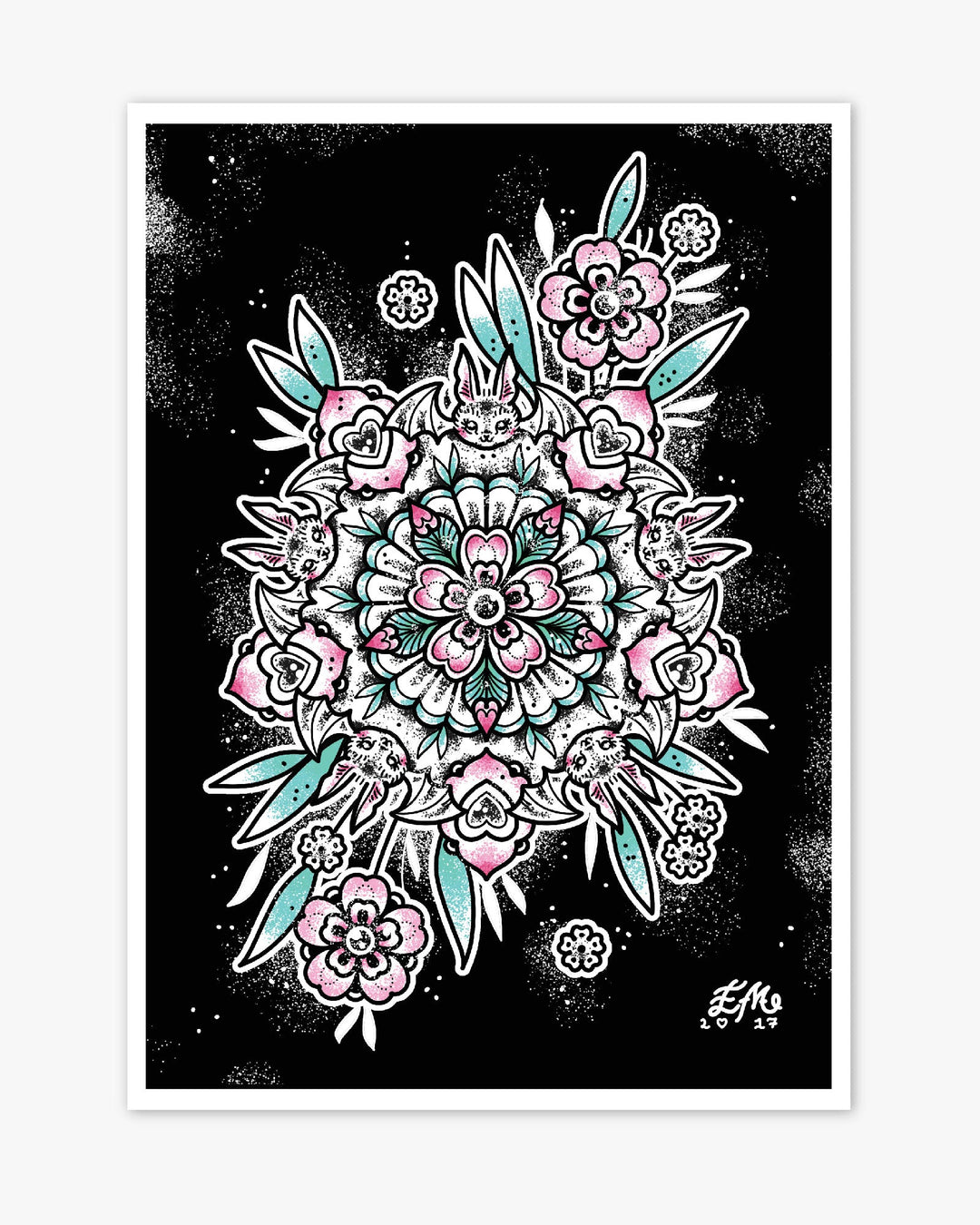 Bat Mandala Print - Ella Mobbs