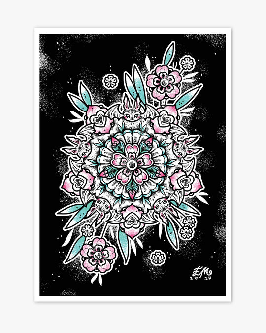 Bat Mandala Print - Ella Mobbs