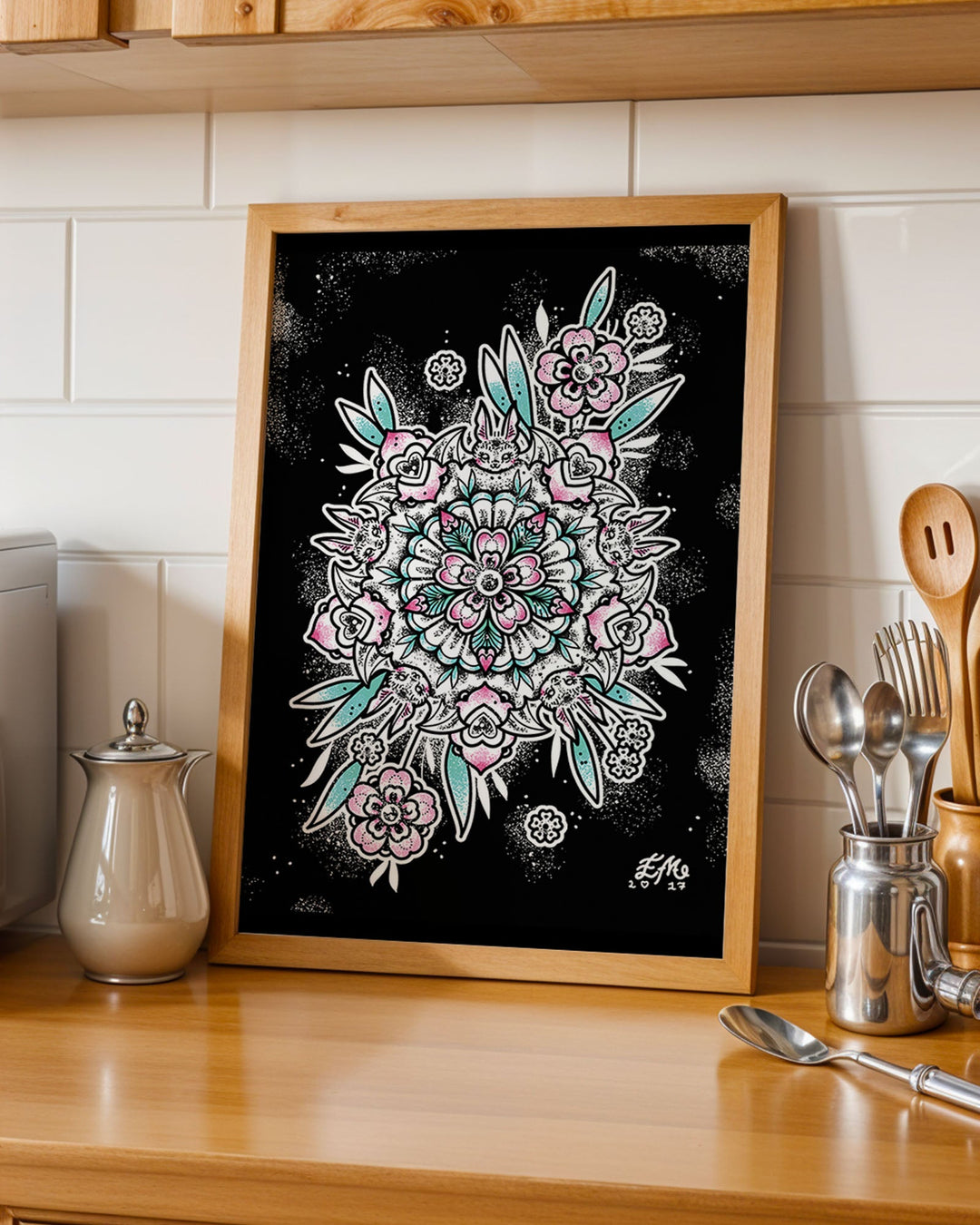 Bat Mandala Print - Ella Mobbs