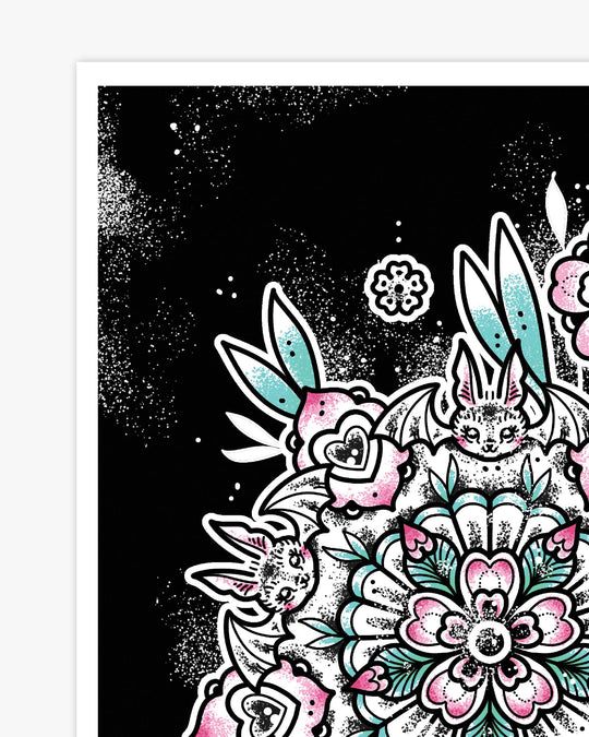 Bat Mandala Print - Ella Mobbs