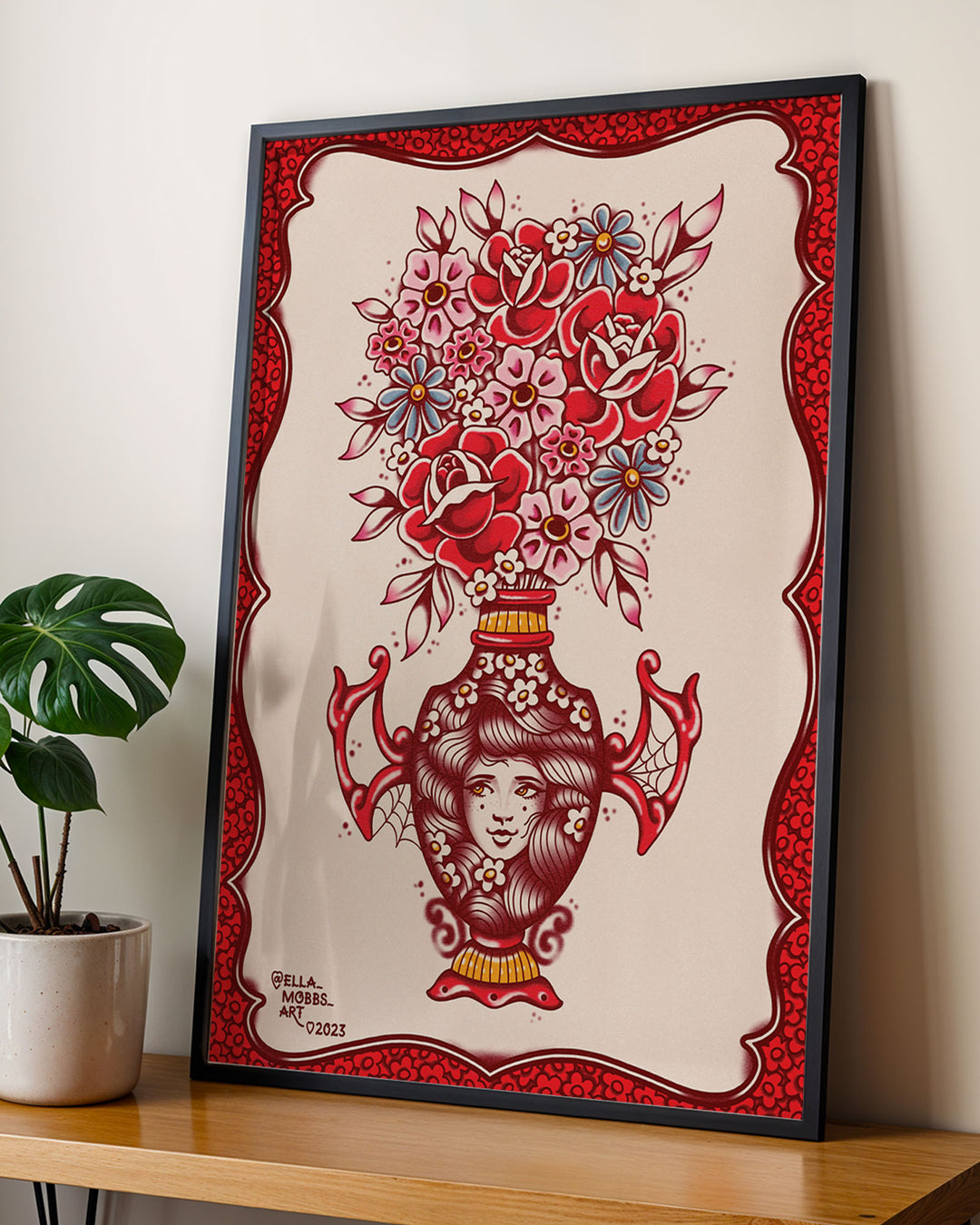 Bat Vase Print