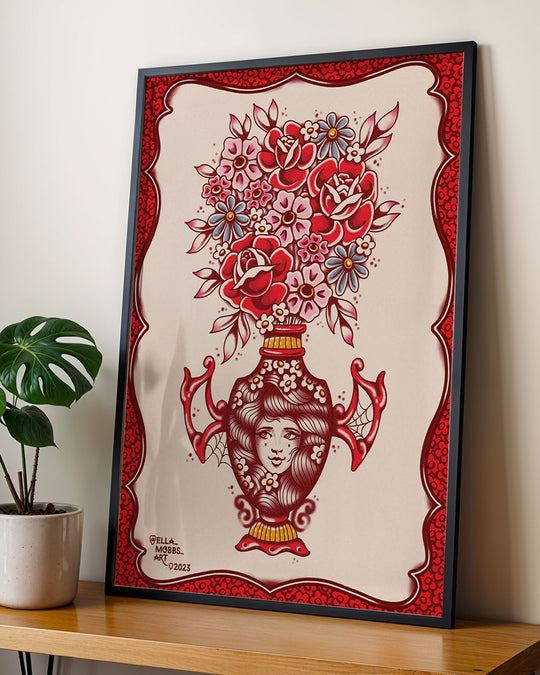 Bat Vase Print - Ella Mobbs