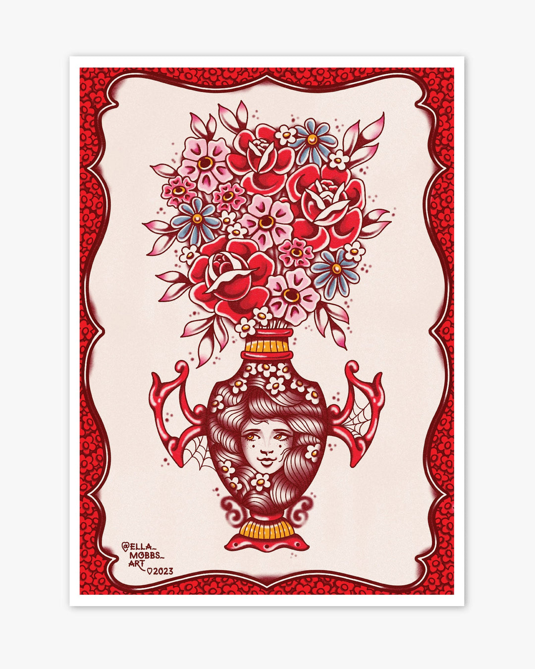 Bat Vase Print - Ella Mobbs