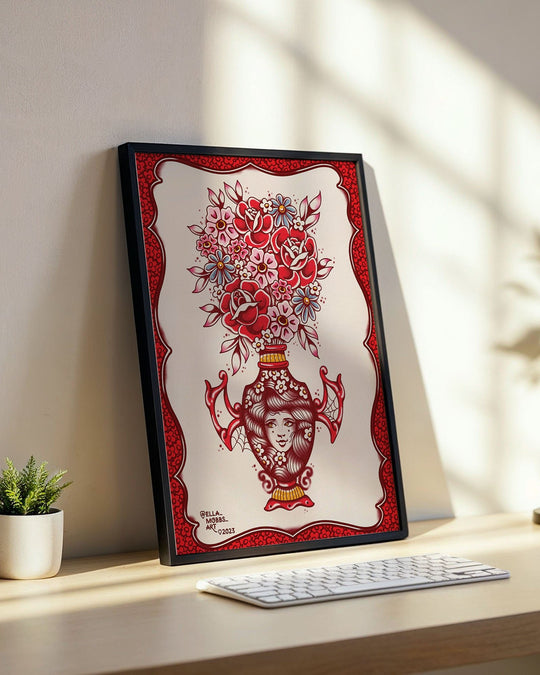 Bat Vase Print - Ella Mobbs