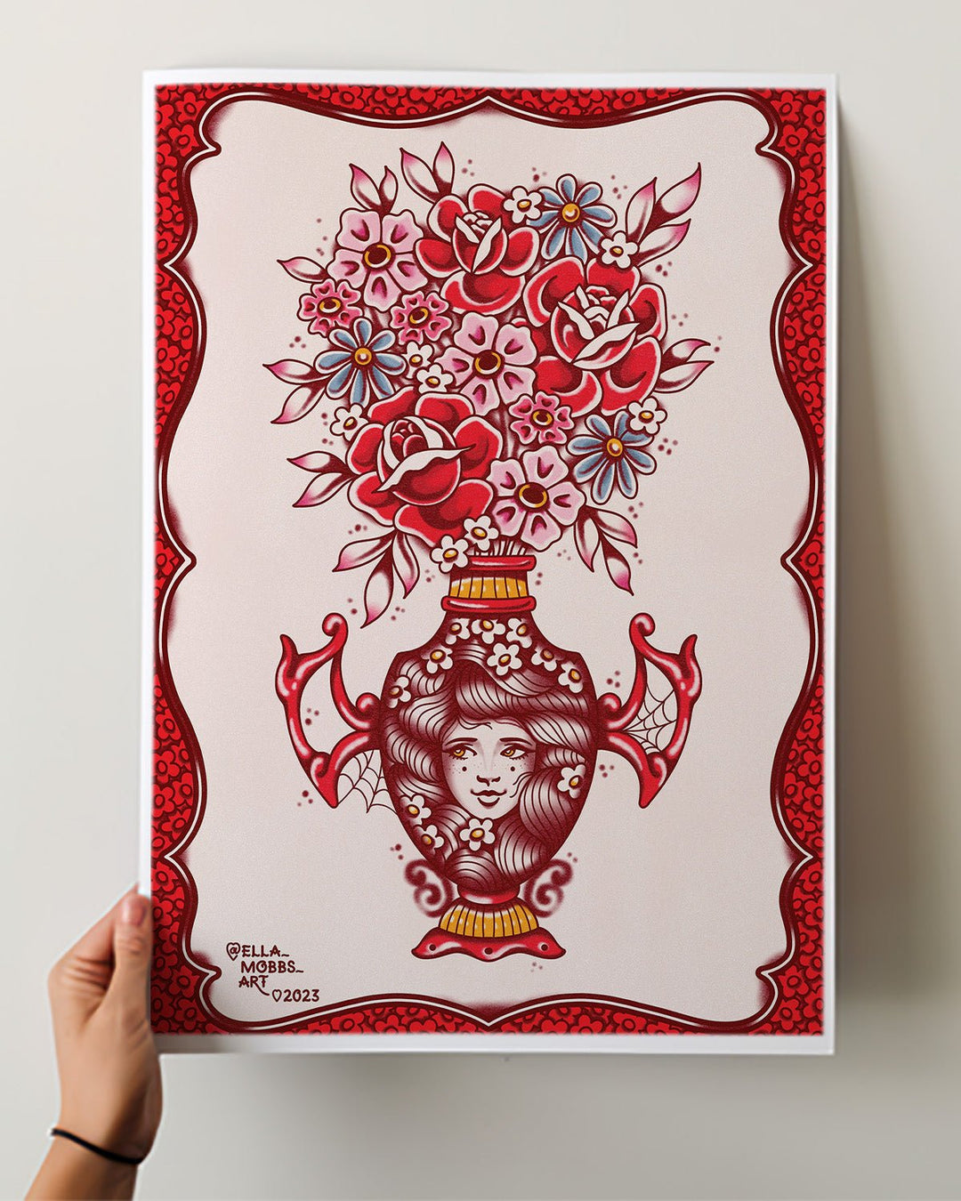 Bat Vase Print - Ella Mobbs