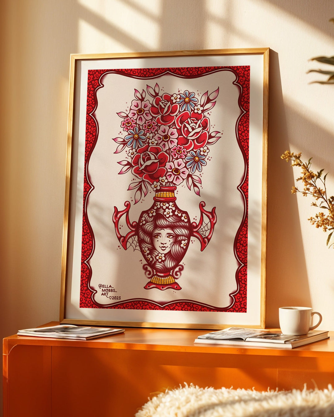 Bat Vase Print - Ella Mobbs