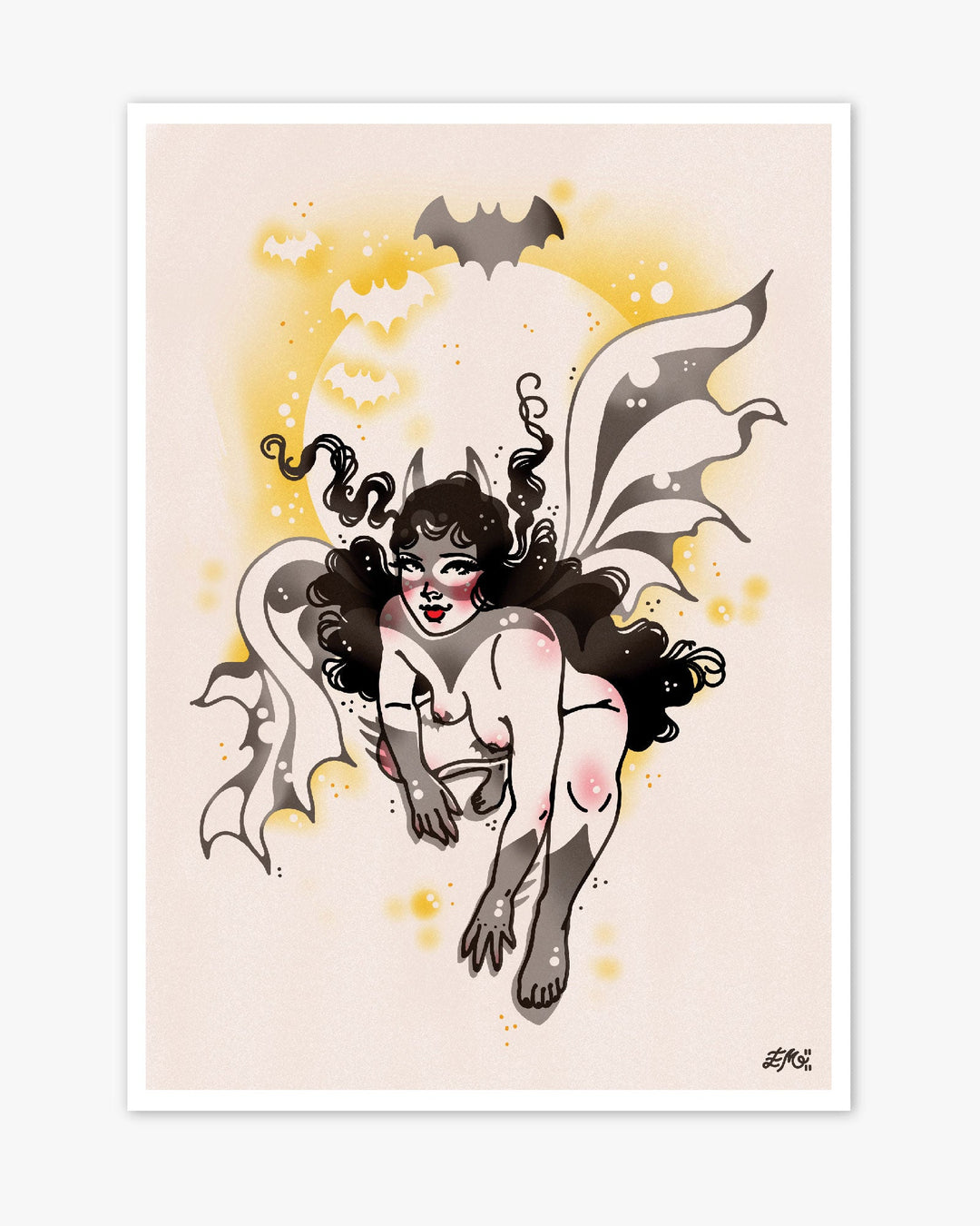 Bat Woman Print - Ella Mobbs