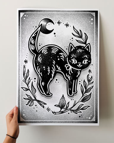 Black Cat Print - Ella Mobbs