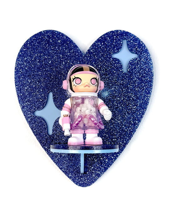 Heart Shelf (Dark Blue Glitter)