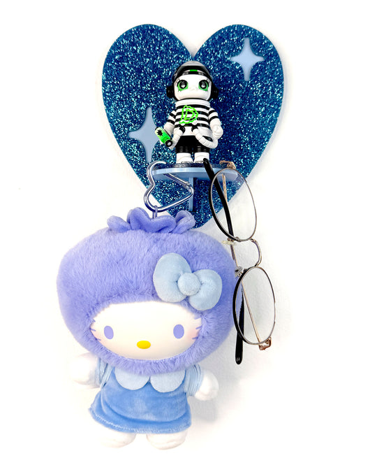 Heart Shelf (Light Blue Glitter)