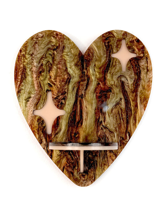 Heart Shelf (Brown Glitter Swirls)