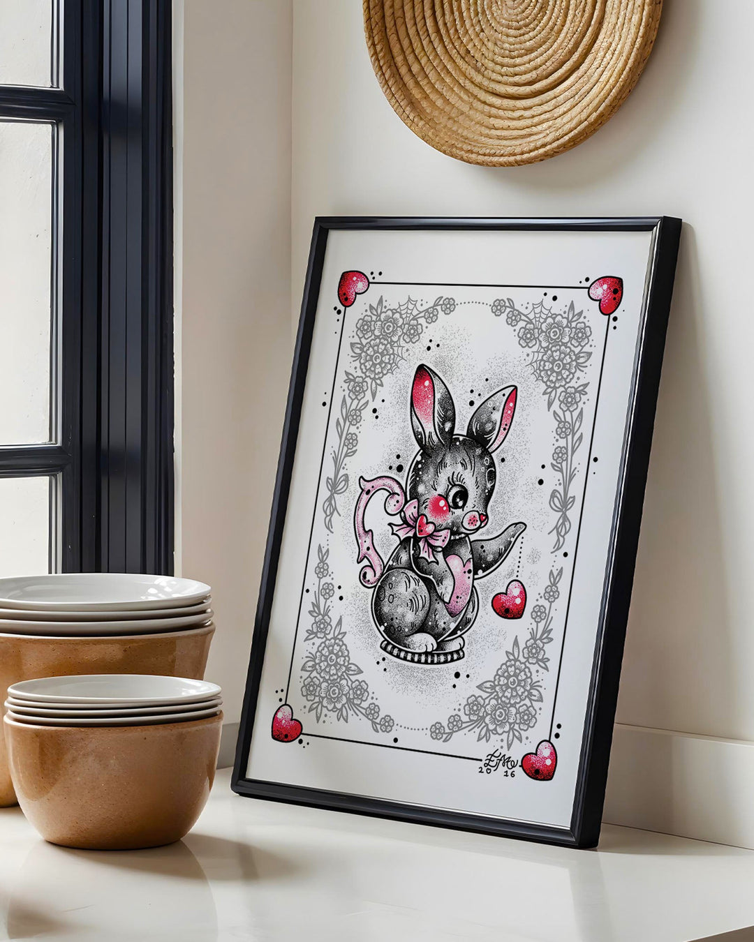 Bunny Bun Teapot Print - Ella Mobbs