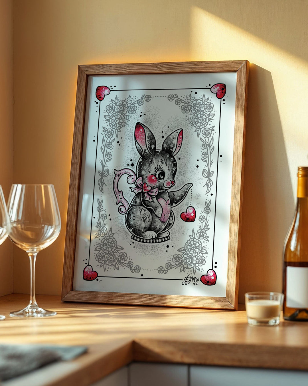 Bunny Bun Teapot Print - Ella Mobbs