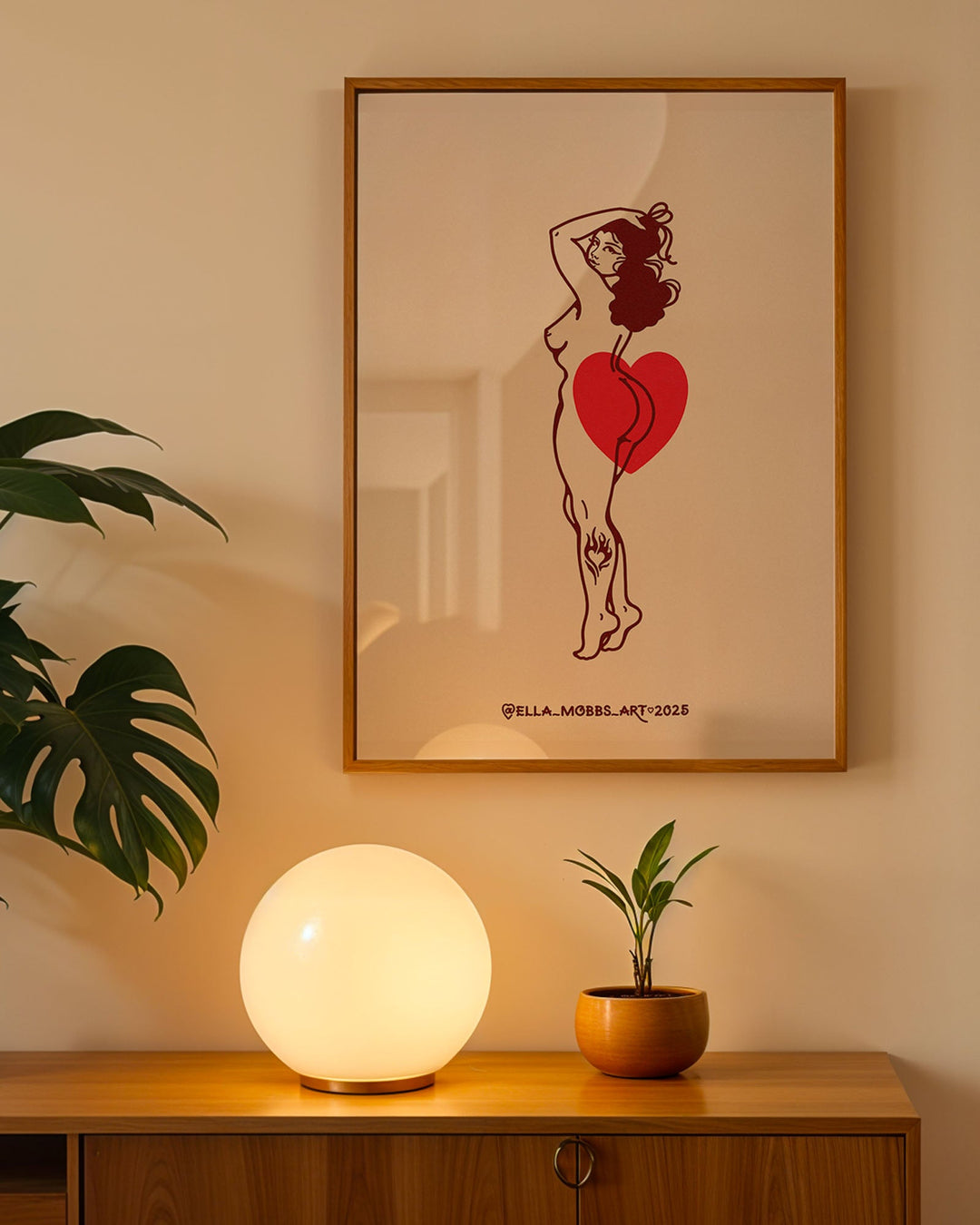 Burning Heart Butt Print - Ella Mobbs
