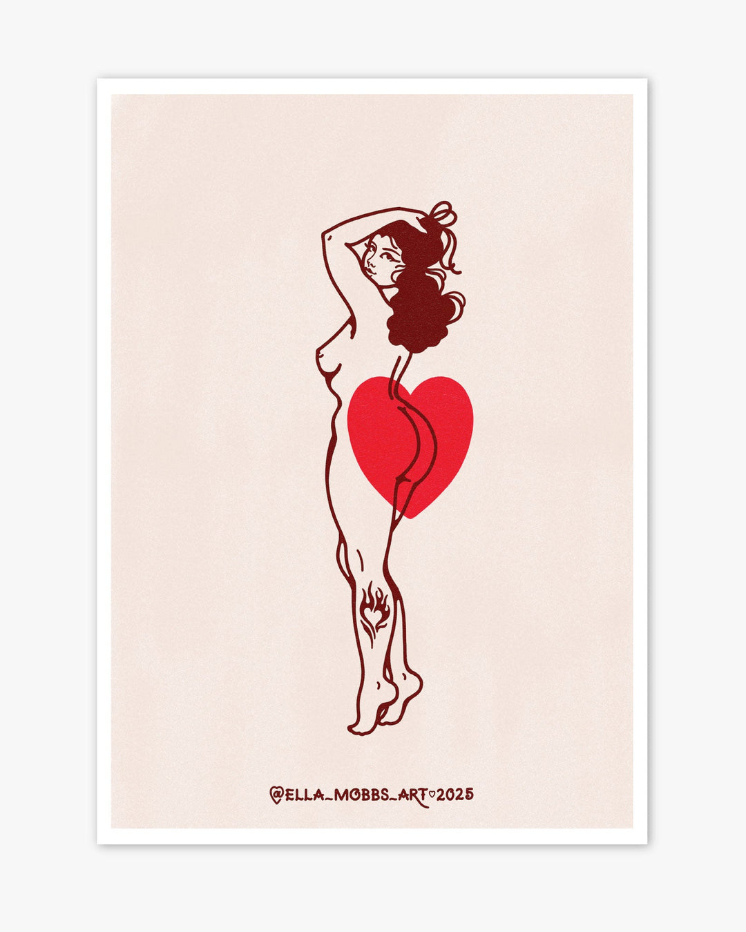 Burning Heart Butt Print - Ella Mobbs
