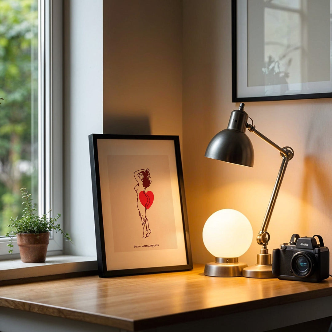 Burning Heart Butt Print - Ella Mobbs