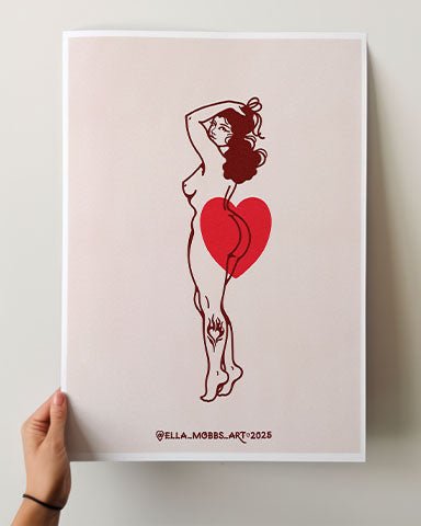 Burning Heart Butt Print - Ella Mobbs