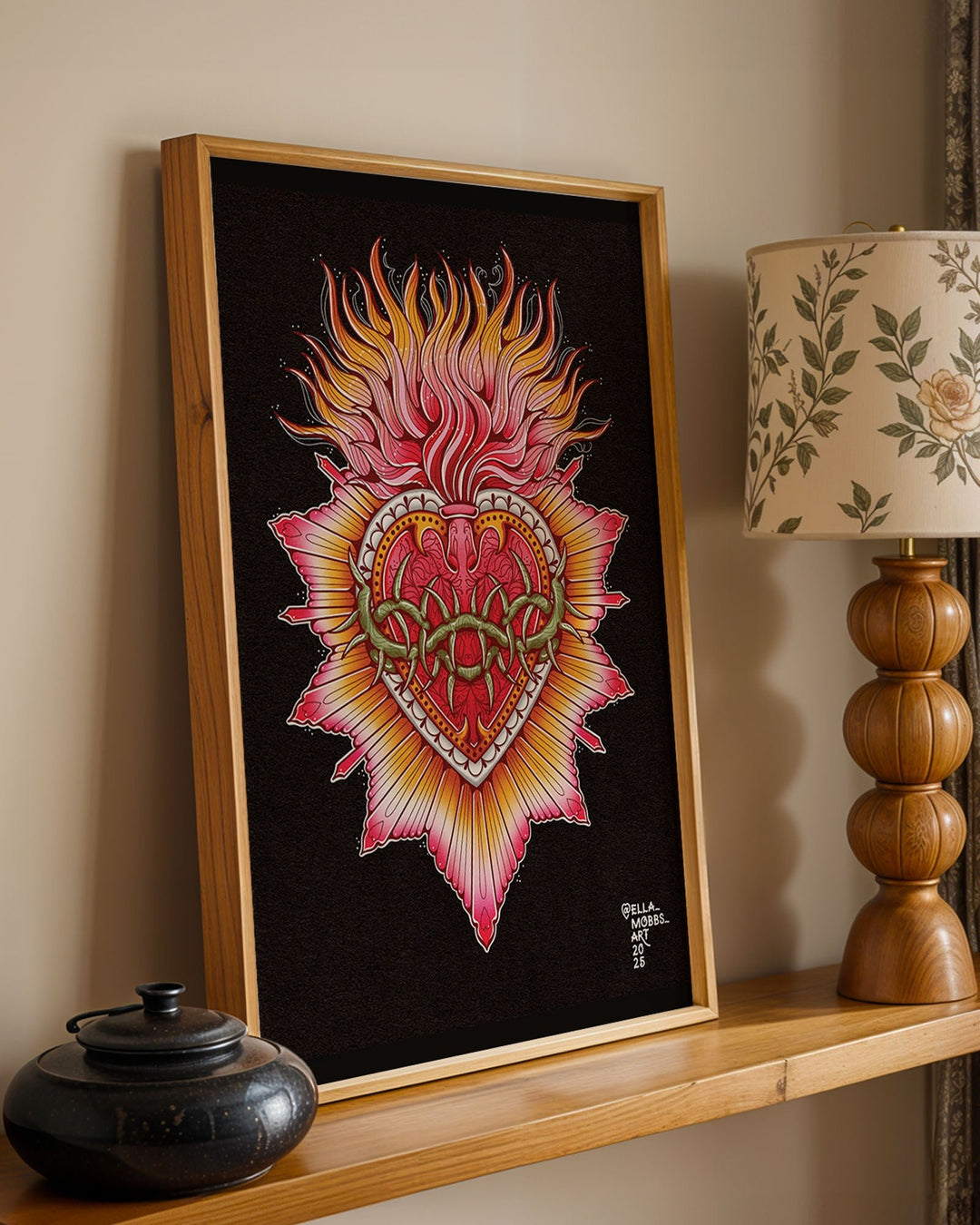 Burning Heart Print - Ella Mobbs