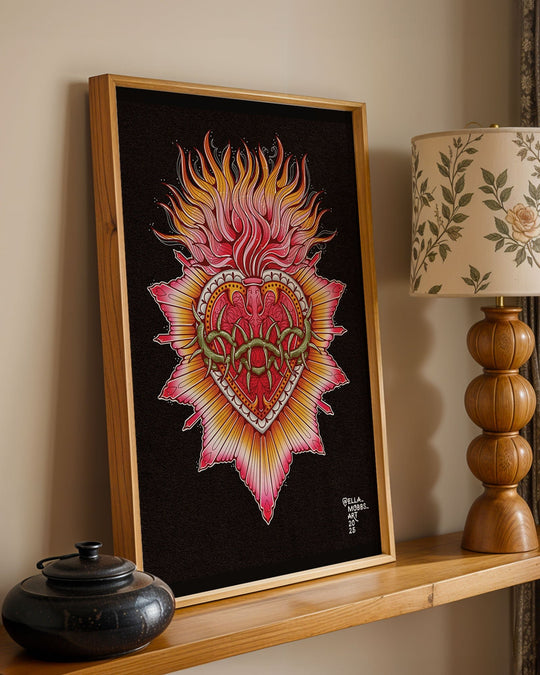 Burning Heart Print - Ella Mobbs