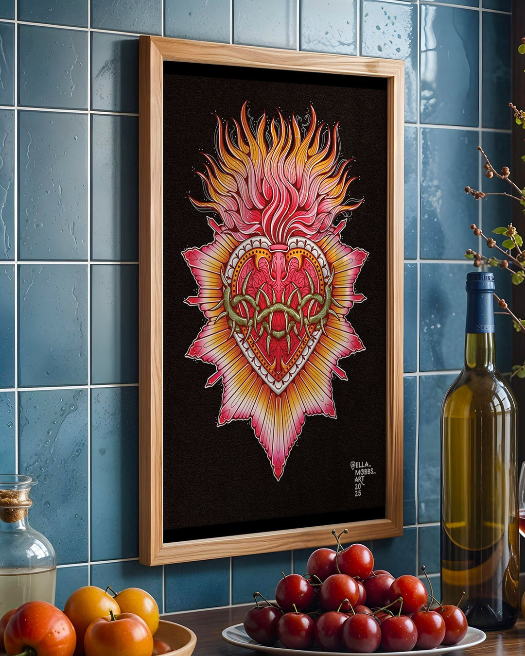 Burning Heart Print - Ella Mobbs