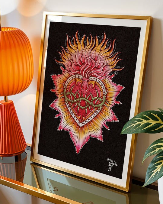 Burning Heart Print - EllaMobbs