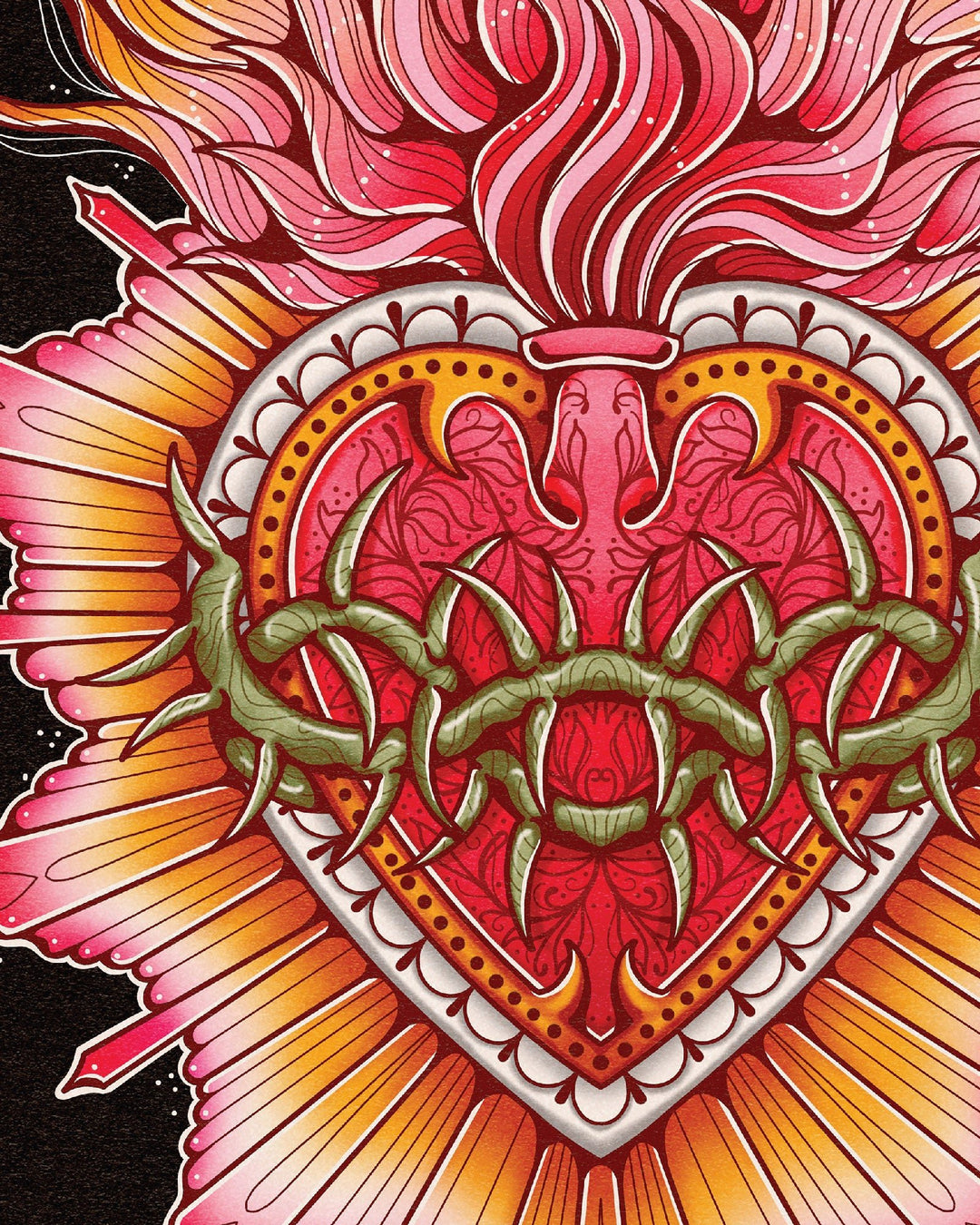 Burning Heart Print - EllaMobbs