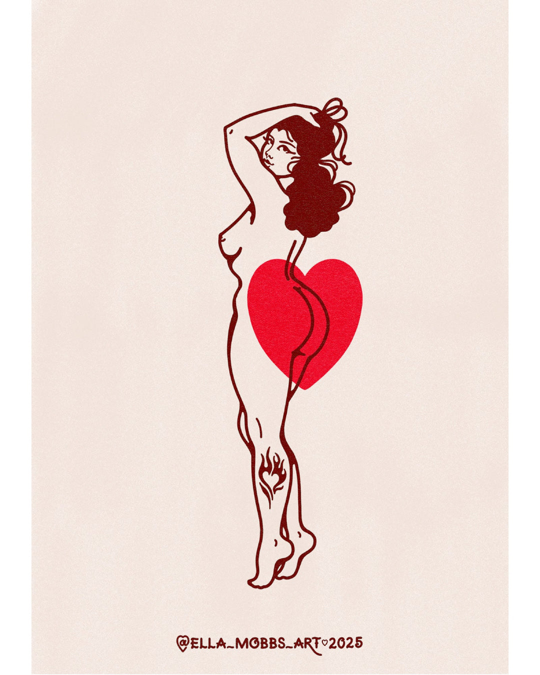 Burning Heart Print - EllaMobbs