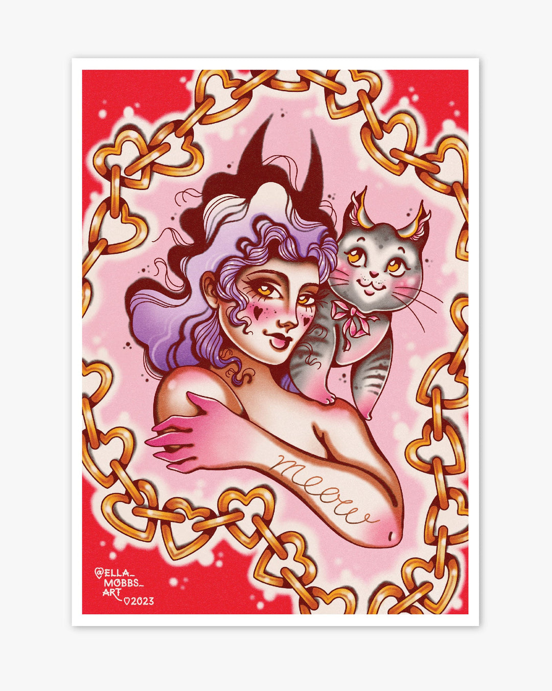 Cat Lady Print - Ella Mobbs
